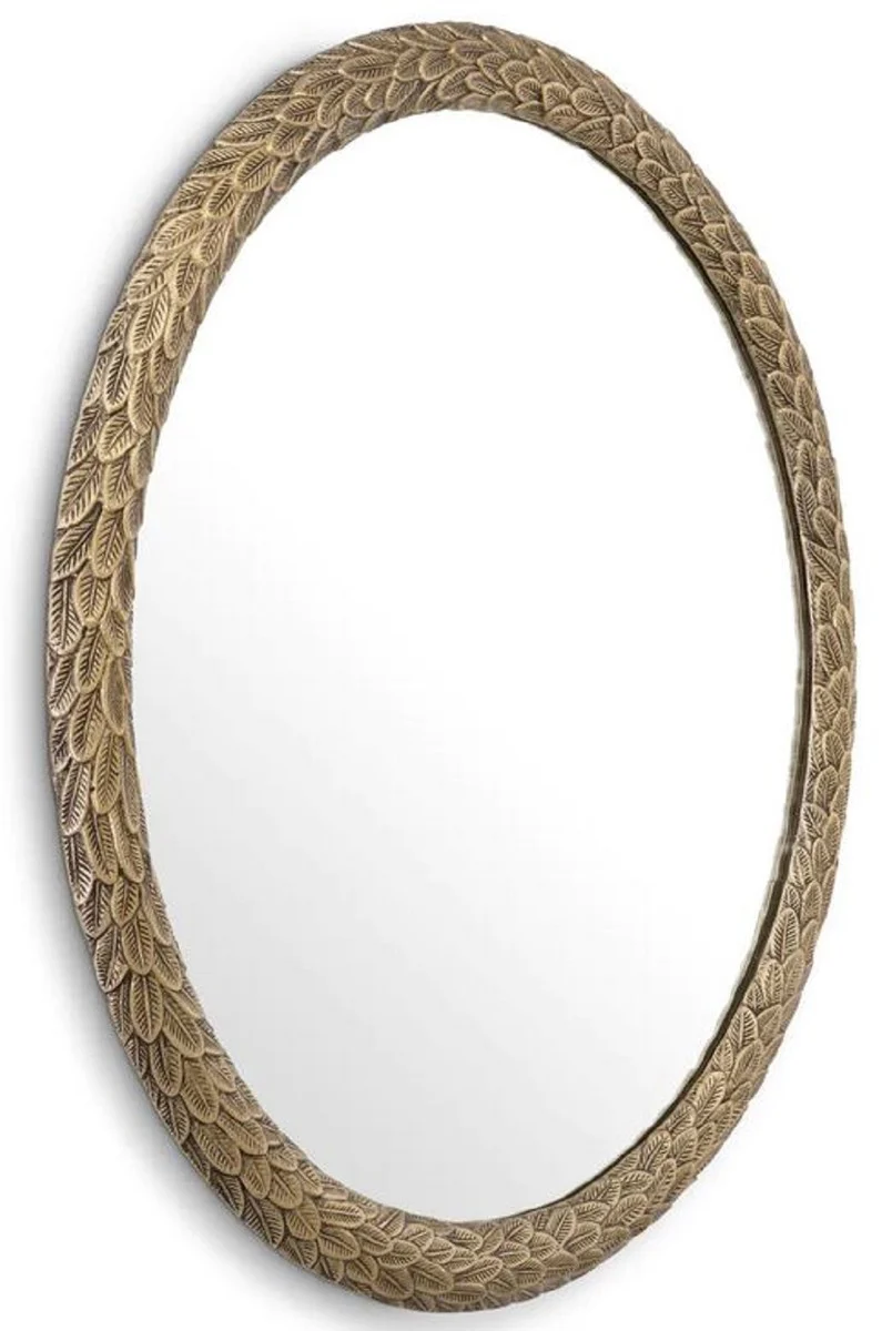 Luxus Spiegel Antik Messing Ø 91cm - Runder Wandspiegel