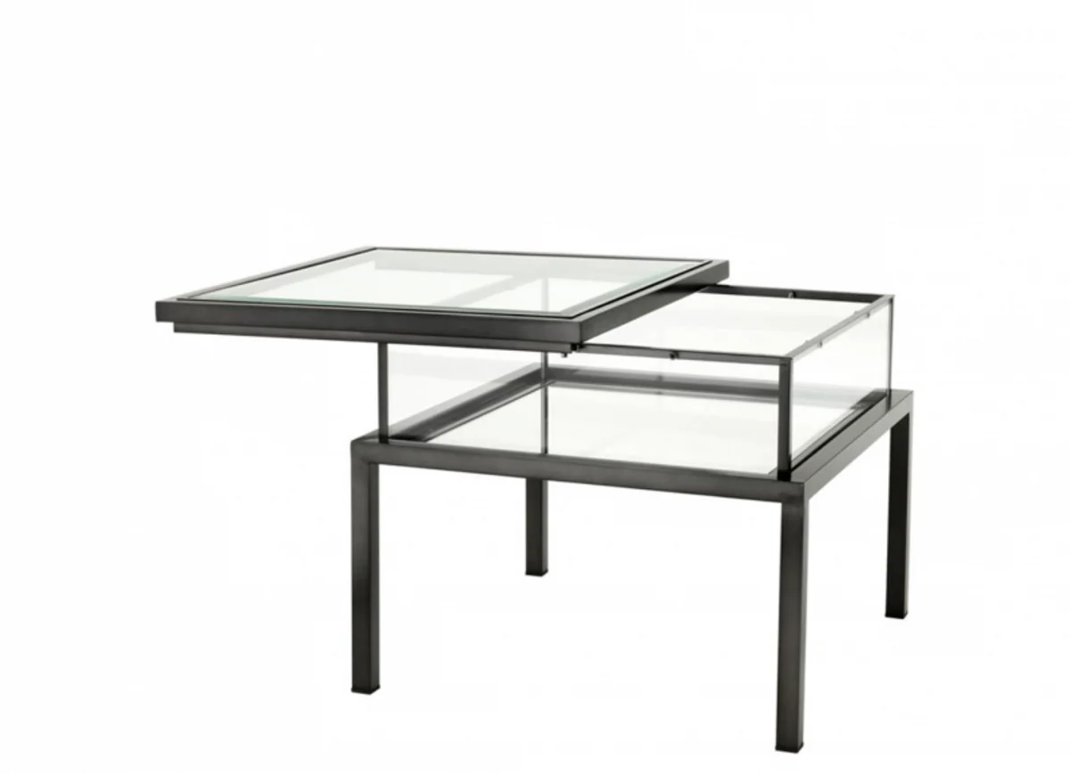 Luxus Art Deco Designer Beistelltisch Bronze 65 x 65 x H. 55,5 cm - Luxus Kollektion