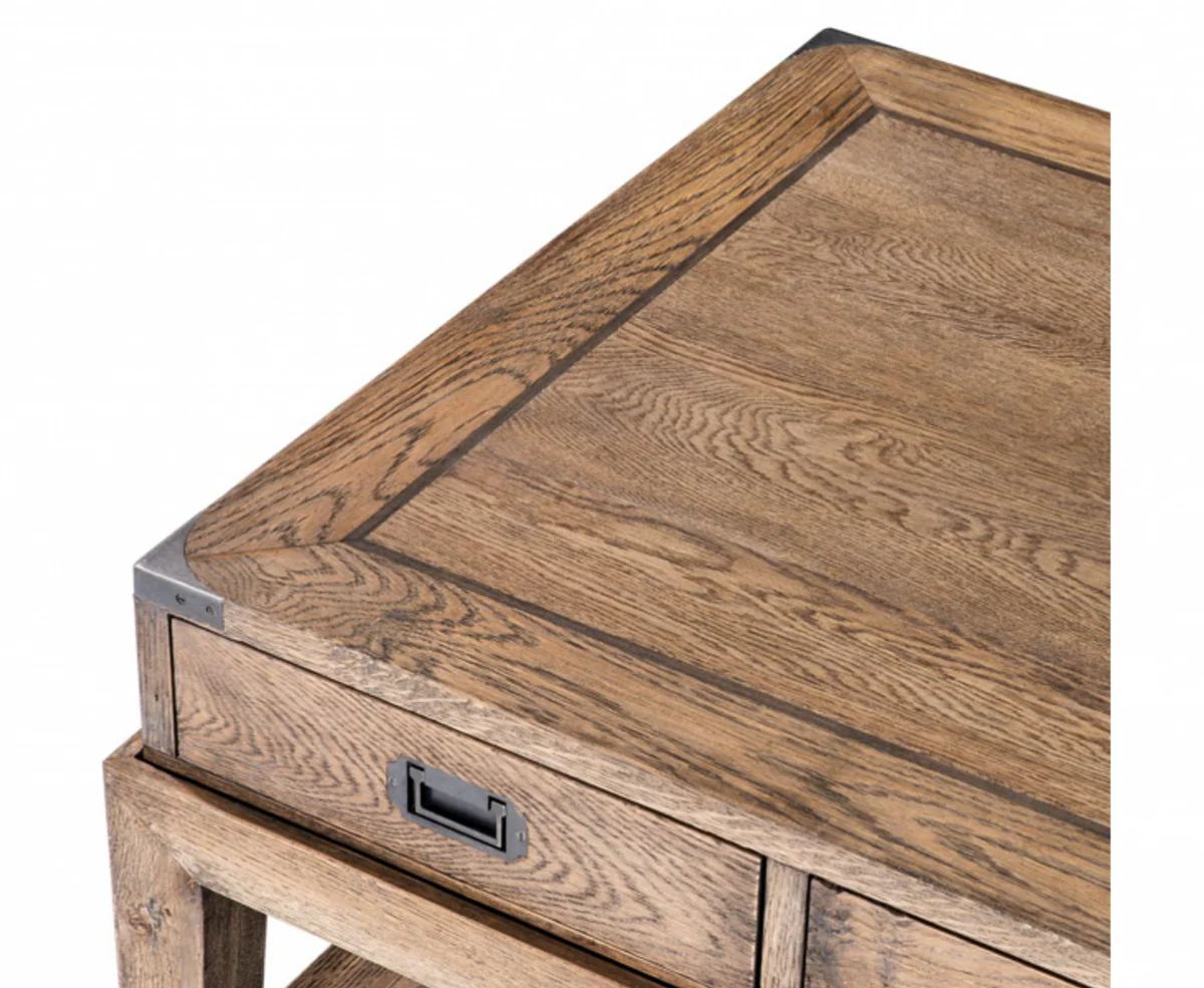 Luxus Art Deco Designer Eichenholz Couchtisch - Wohnzimmer Salon Tisch - Luxus Hotel Tisch