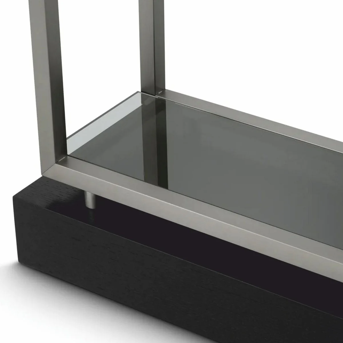 Luxus Regalschrank mit 5 Glasregalen Silber / Schwarz / Grau H. 240,5 cm - Luxus Möbel