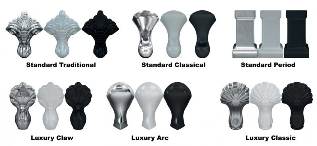 Jugendstil Badewanne freistehend 1500mm BWin Weiß - Freistehende Retro Antik Badewanne