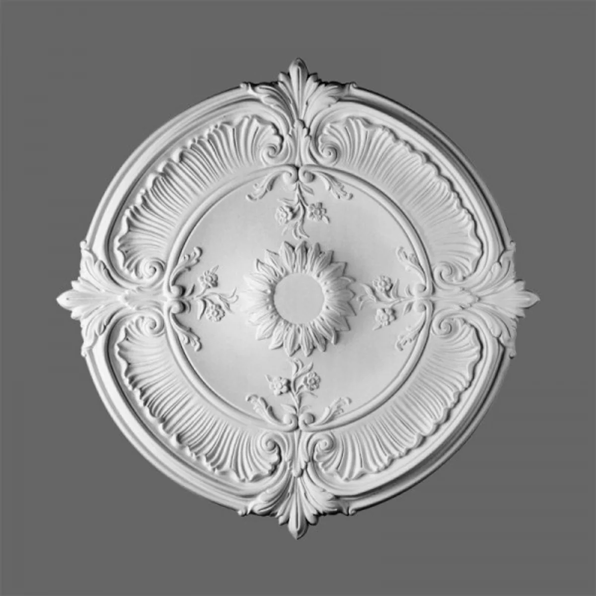 Stuck Rosette 70 x 70 cm Deckenstuck Deckenrosette Stuckrosette Wandrosette Barock Jugendstil