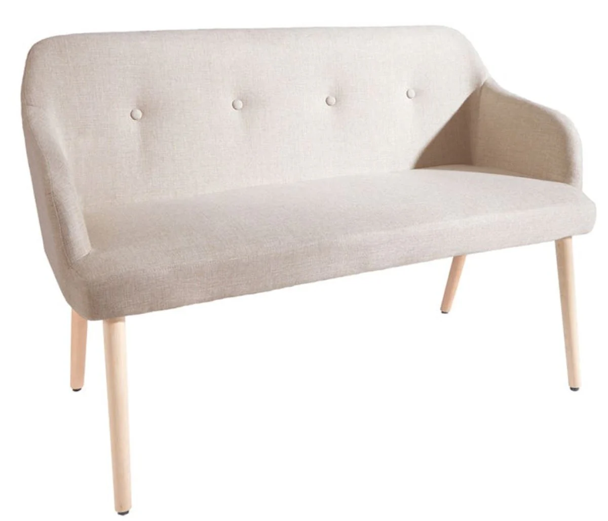 Sitzbank Naturfarben 116 cm - Gepolsterte Massivholz Bank