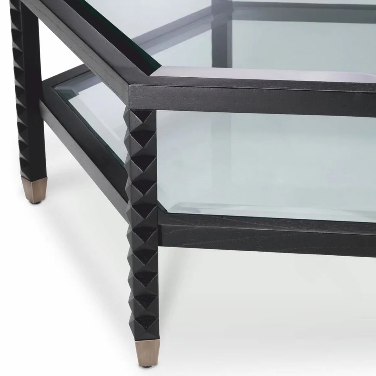 Luxus Couchtisch Schwarz / Bronze 120 cm - Hotel & Wohnzimmer Möbel