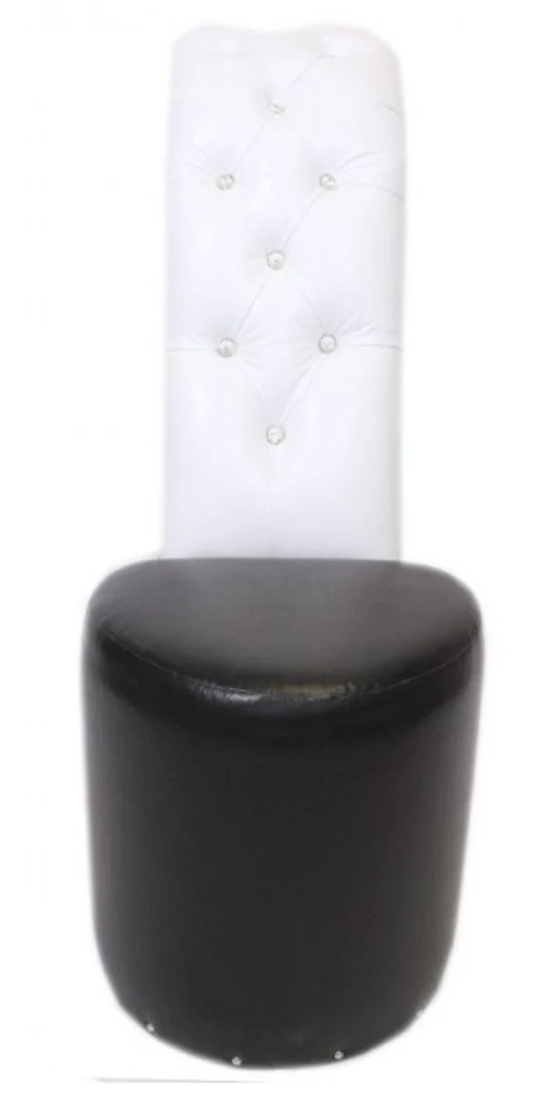 High Heel Sessel mit Dekosteinen Schwarz / Weiss Luxus Design - Designer Sessel - Club Möbel - Schuh Stuhl Sessel