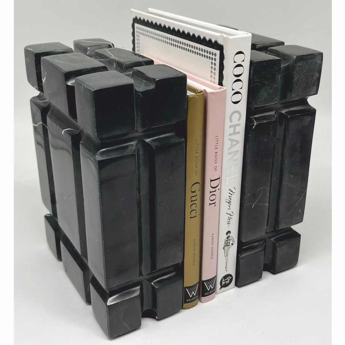 Luxus Marmor Deko Buchstützen Set Schwarz - Deko Accessoires
