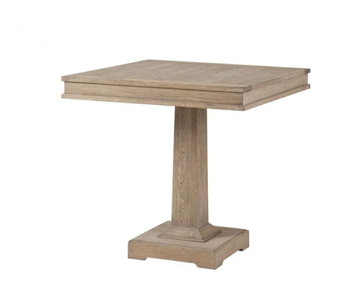 Designer Luxus Eichenholz Esstisch 80 x 80 x H. 78 cm - Esszimmer Tisch