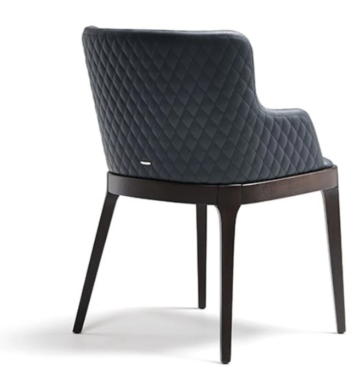 Luxus Esszimmerstuhl 8er Set Blau / Braun - Luxus Esszimmer & Restaurant Möbel - Luxus Qualität - Made in Italy