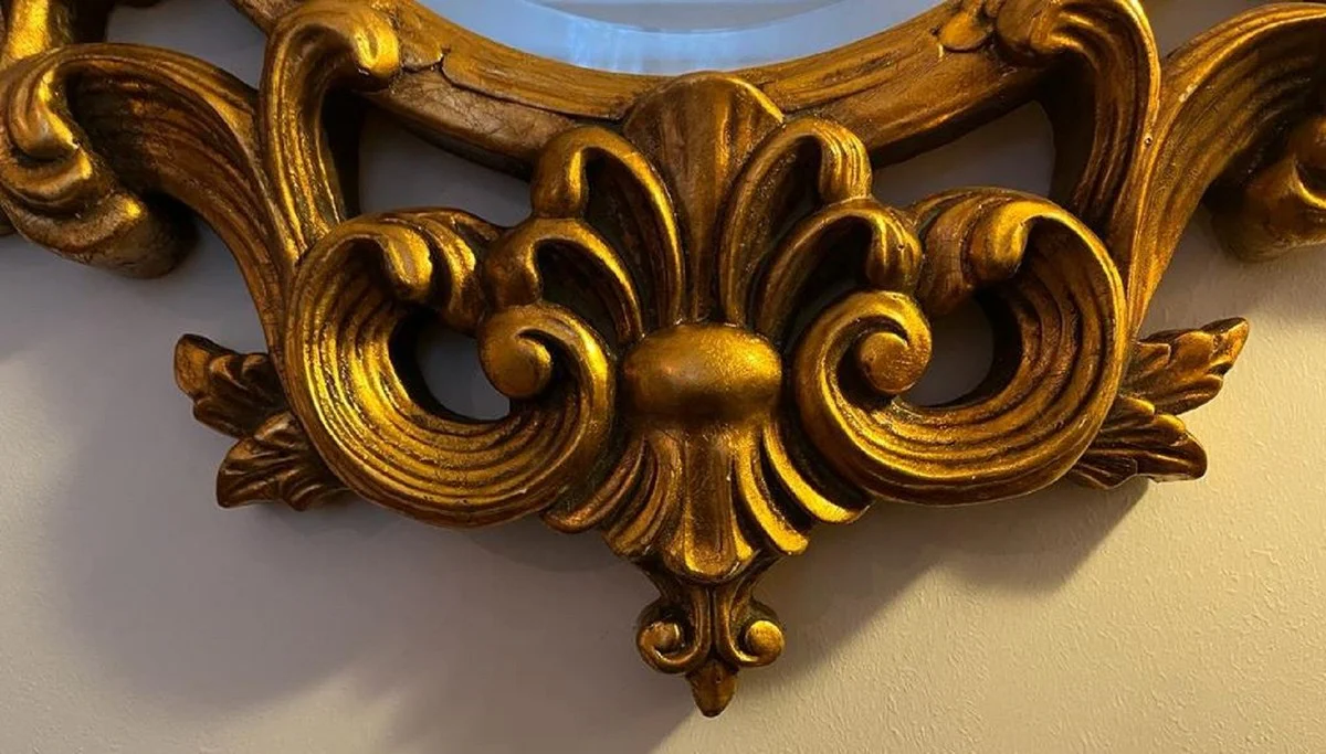 Barock Spiegel Gold - Prunkvoller Wandspiegel mit Verzierungen - Barock Garderoben Spiegel - Barockstil Wandspiegel - Barock Möbel - Möbel Barockstil - Edel & Prunkvoll