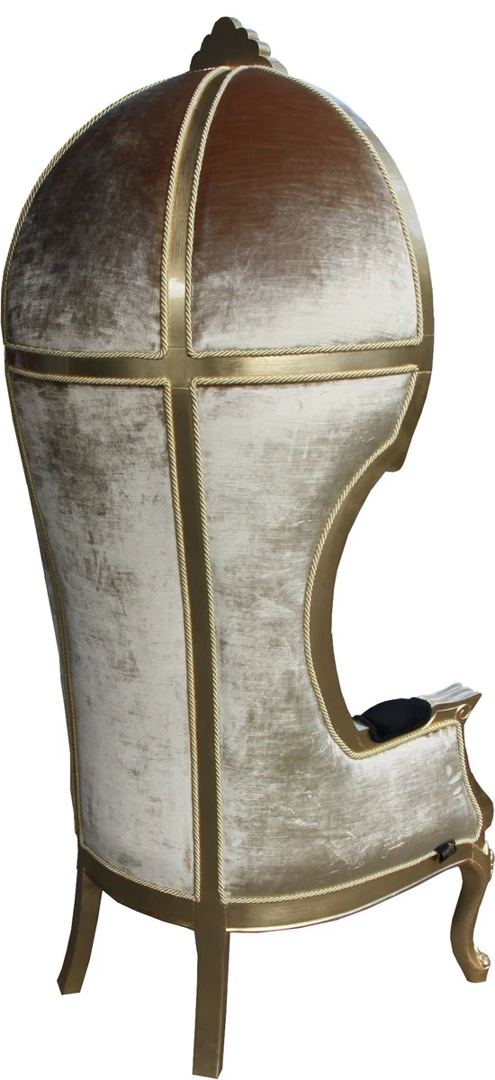 Pompöös by Luxus Ballon Barock Sessel Isabelle Schwarz / Gold mit glitzernder Krone - Pompööser Barock Sessel designed by Harald Glööckler