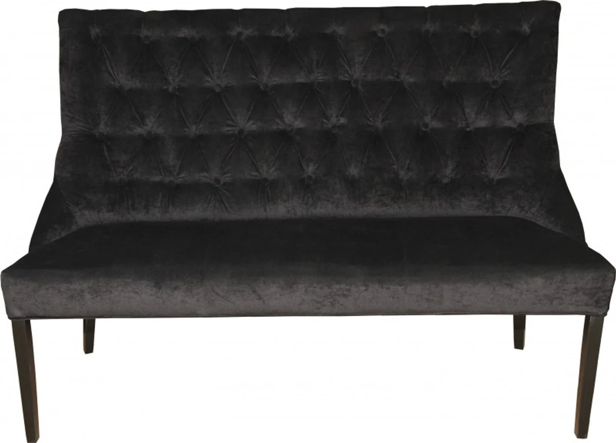 Chesterfield Sitzbank / Sofa Schwarz Esszimmer Bank B 155 cm, H 108 cm, T 70 cm