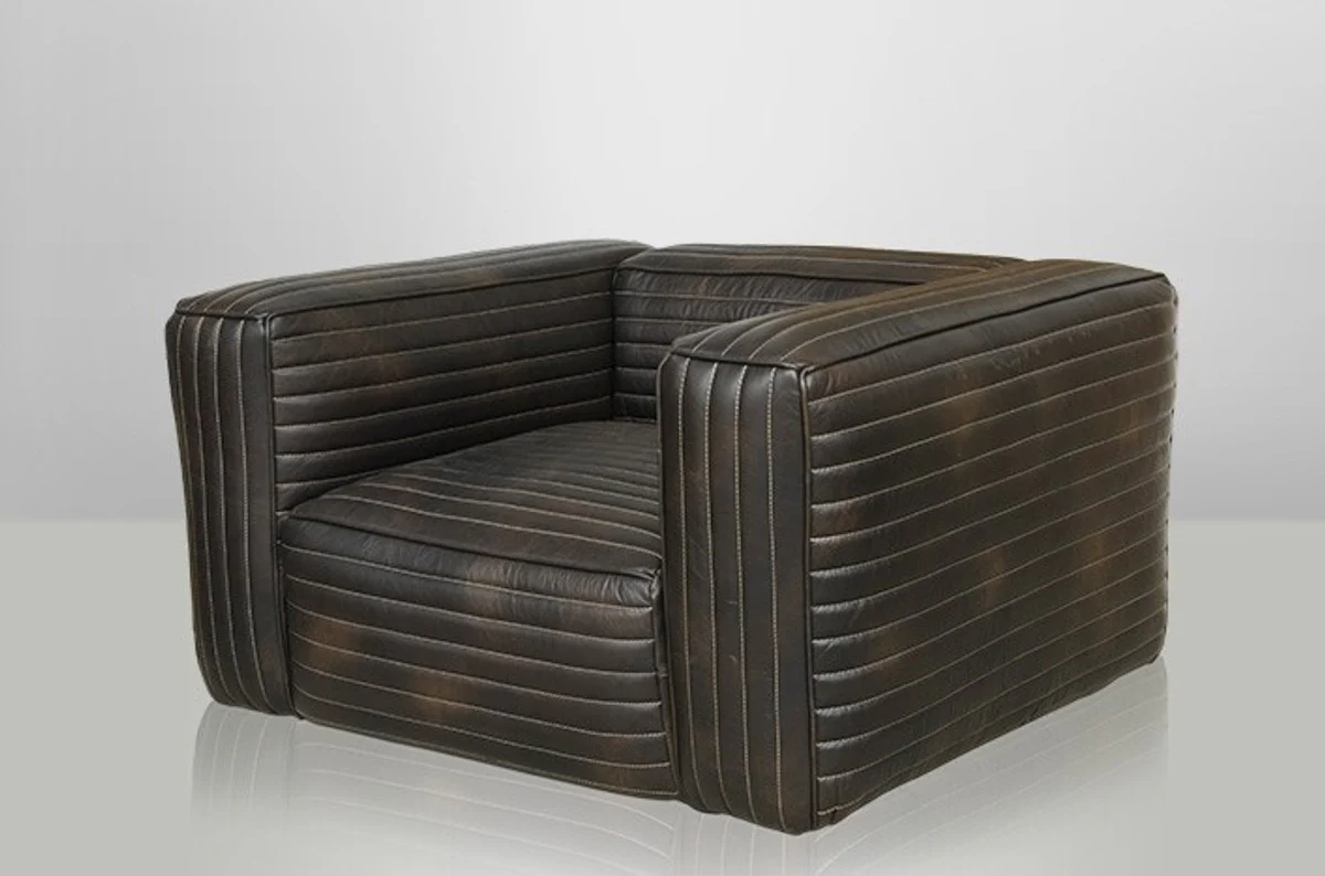 Luxus Echt Leder Sessel VLAB New Fudge - Club Sessel