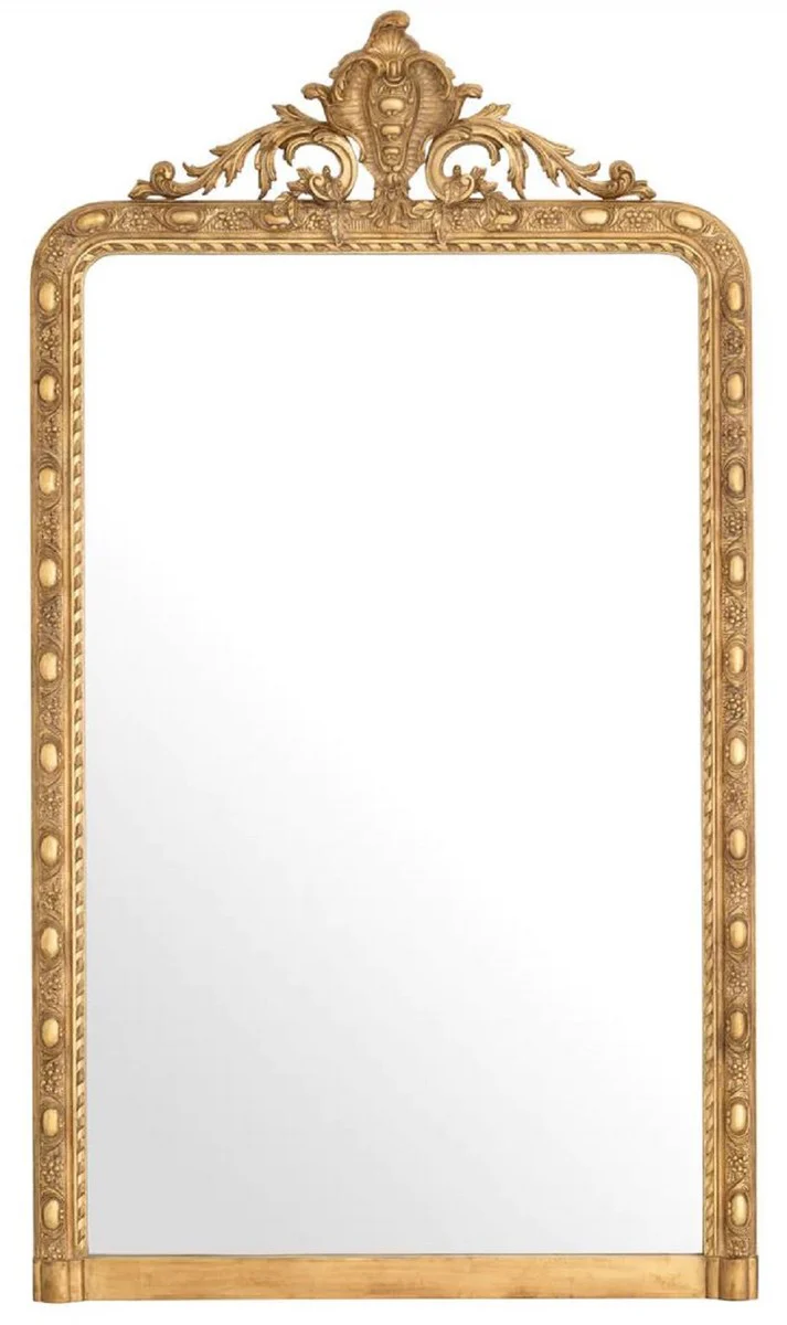 Luxus Barock Mahagoni Spiegel Antik Gold H. 211 cm