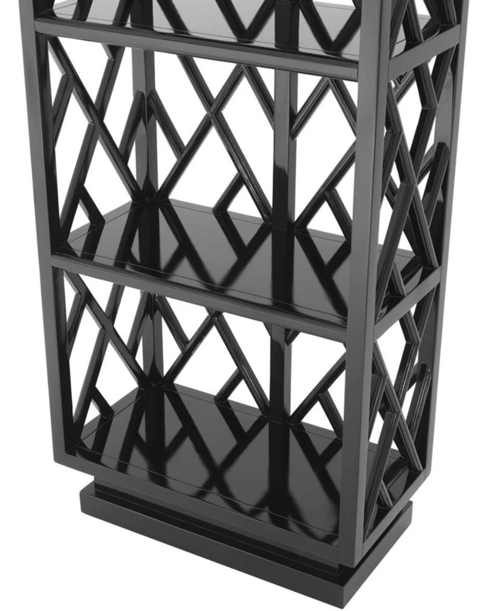 Luxus Regalschrank Piano Schwarz 65 x 34 x H. 226 cm - Wohnzimmermöbel