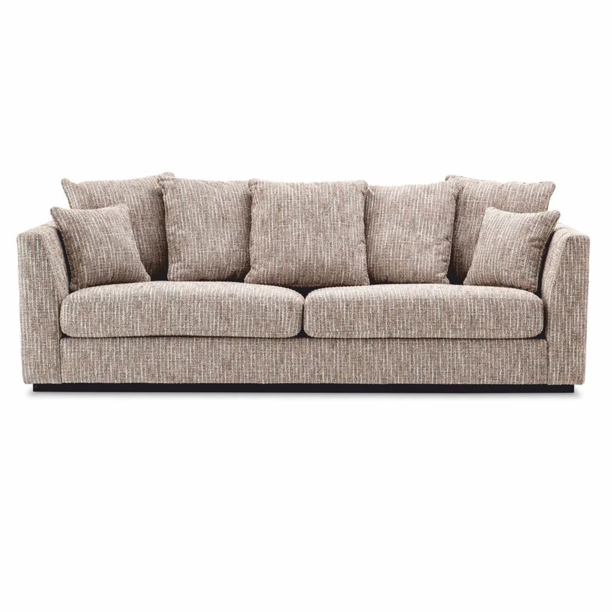 Luxus Wohnzimmer Sofa Beige / Schwarz 255 cm - Wohnzimmer & Hotel Möbel