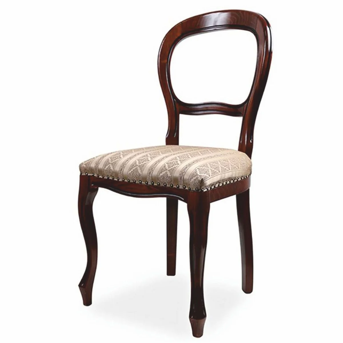 Luxus Barock Esszimmer Stuhl 4er Set Gold / Dunkelbraun - Barock Möbel