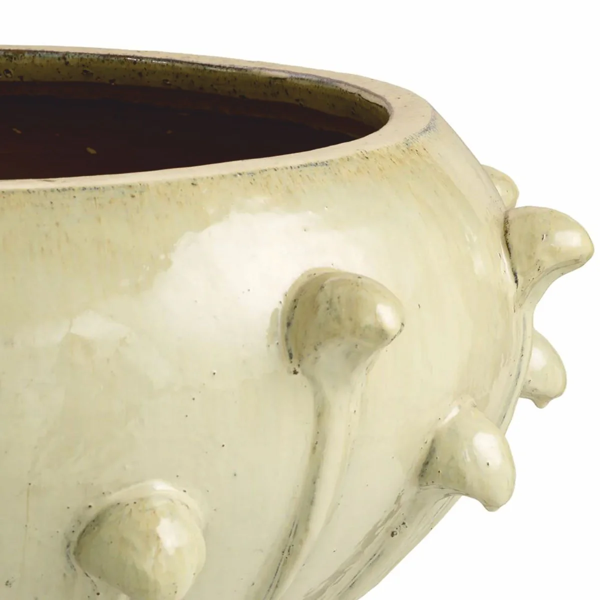 Luxus Barock Keramik Blumentopf Antik Sandfarben Ø 89 x H. 45 cm