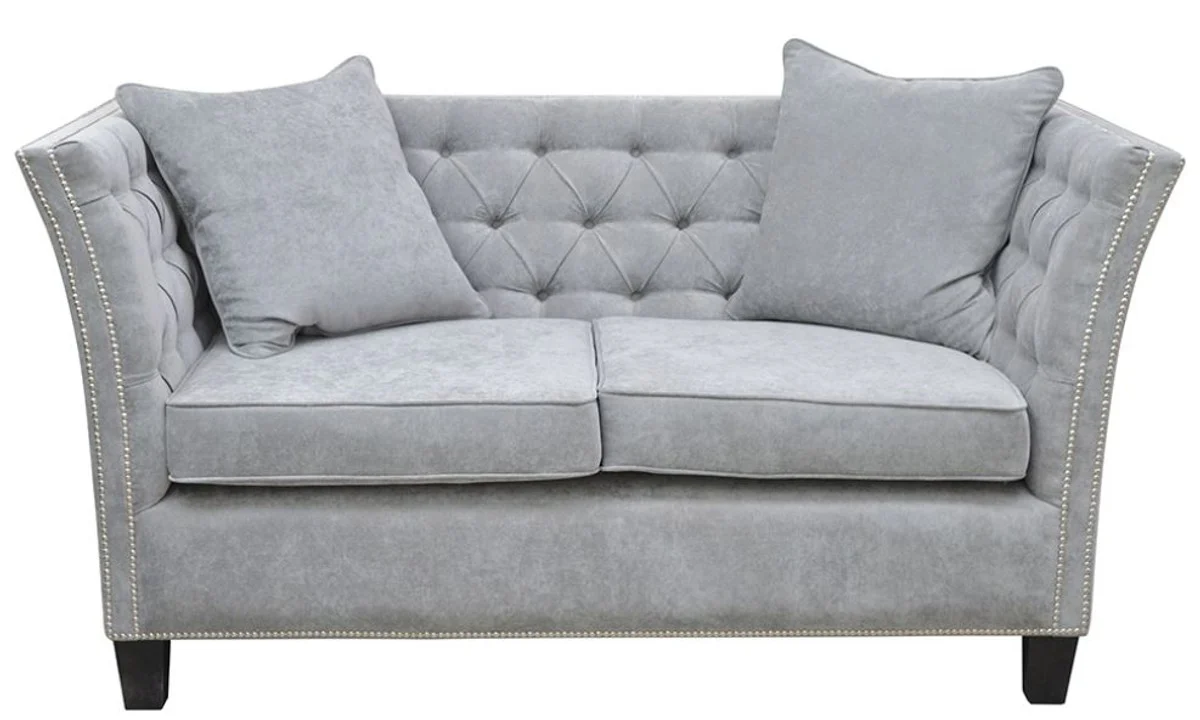 Luxus Chesterfield Samt Sofa mit Kissen 174,5 x 91 x H. 86 cm - Verschiedene Farben - Wohnzimmer Möbel - Chesterfield Möbel