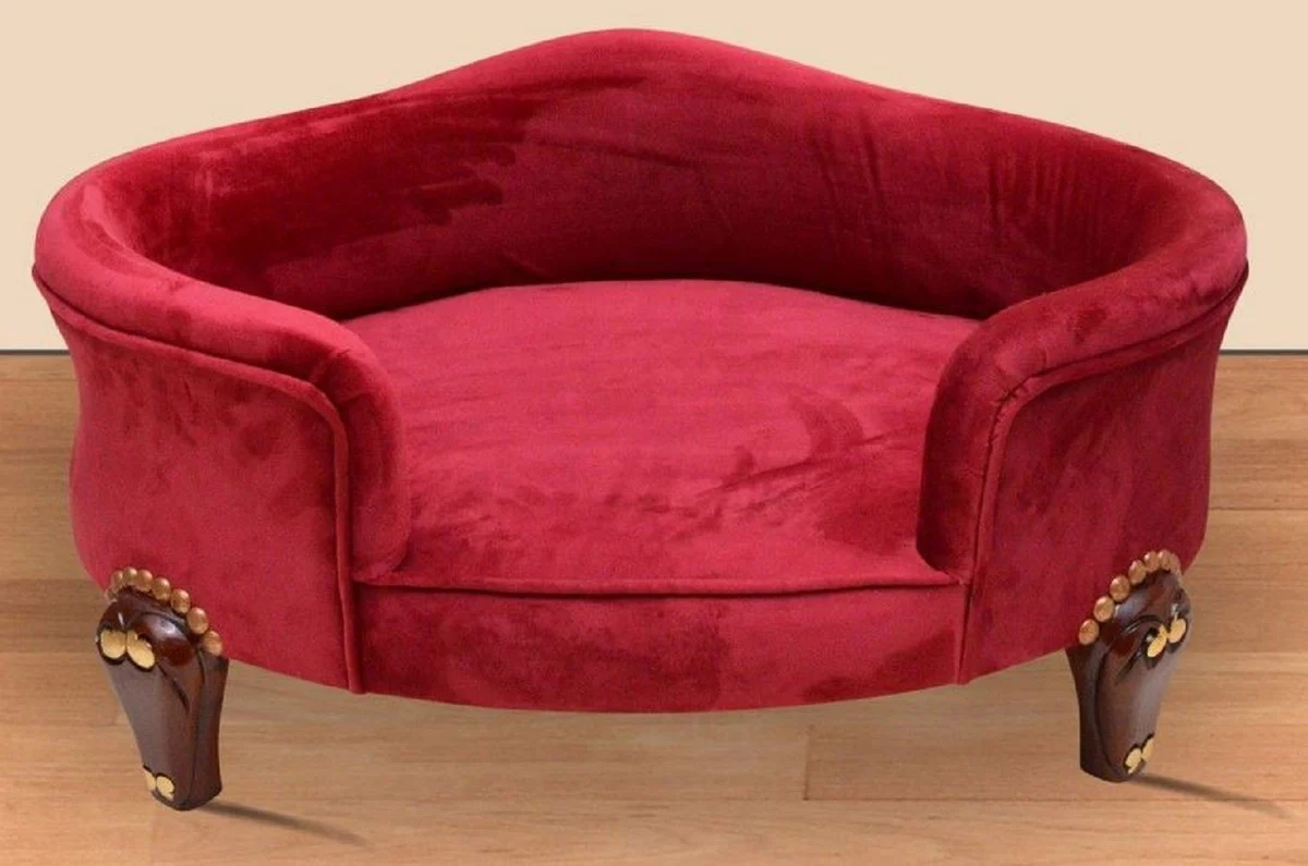 Barock Hundebett Royal Boardeauxrot / Braun / Gold - Barock Hundemöbel - Barock Tiermöbel - Tiermöbel im Barockstil