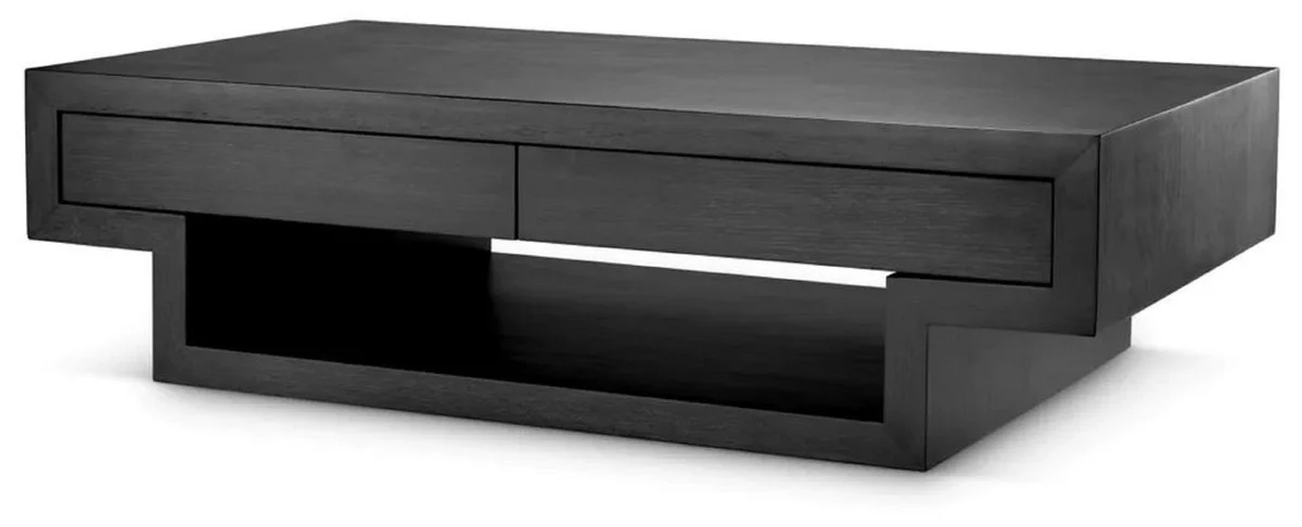 Luxus Couchtisch mit 4 Schubladen Schwarzgrau 140 cm