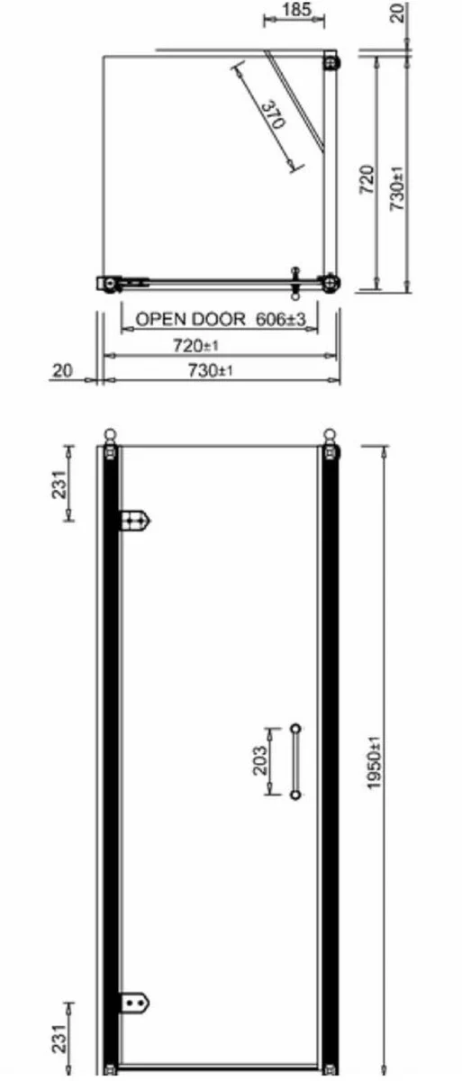 Luxus Badezimmer Duschtür mit Seitenwand Silber 76 x 76 x H. 195 cm - Duschkabinen Glas Tür - Badezimmer Accessoires - Luxus Duschtüren - Luxus Qualität