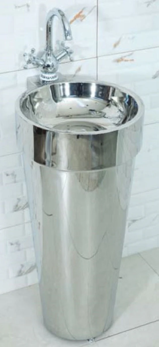Luxus Edelstahl Waschtisch Silber 40 x H. 86 cm - Badezimmer Möbel - Hotel & Restaurant Kollektion - Luxus Qualität