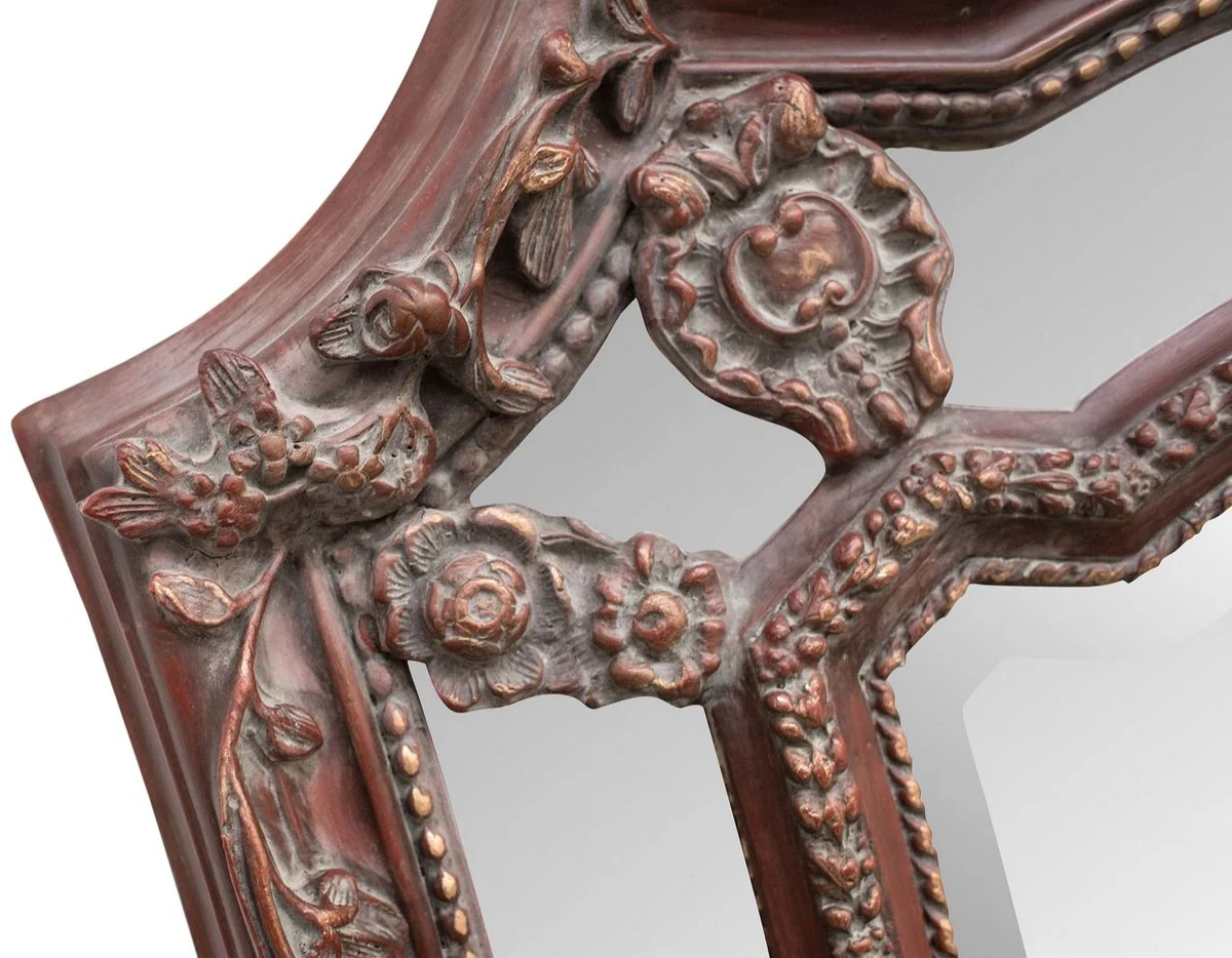 Barock Wandspiegel Rotbraun 115 x H. 207 cm - Barockstil Spiegel