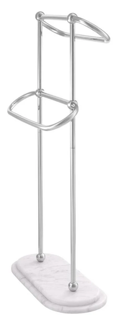 Luxus Handtuchhalter Silber / Weiß 50 x 22 x H. 91 cm - Luxus Badezimmer Accessoires