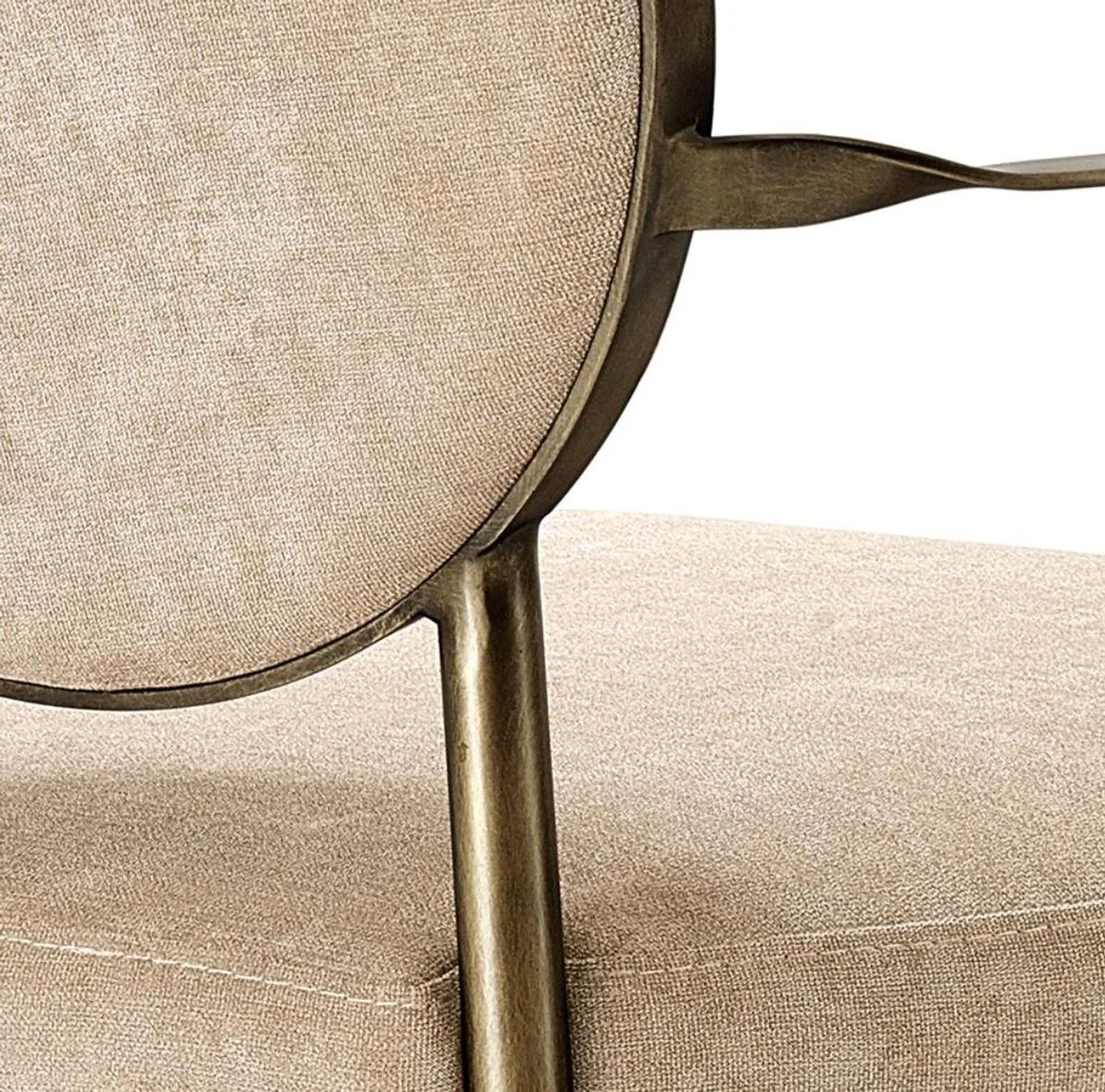 Luxus Esszimmerstuhl mit Armlehnen Greige / Bronze 60,5 x 60 x H. 91 cm - Limited Edition