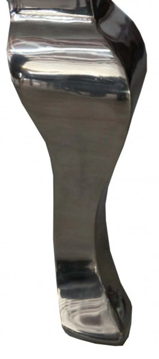 Barock Esszimmer Stuhl Grau / Silber - Designer Stuhl - Luxus Qualität - Hochlehner Hochlehnstuhl