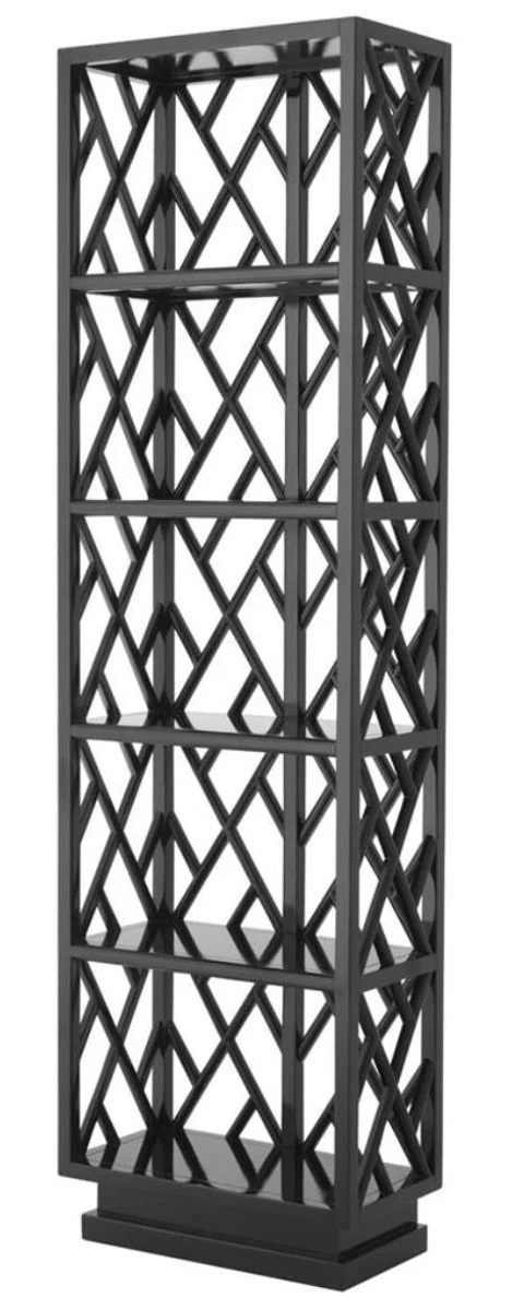 Luxus Regalschrank Piano Schwarz 65 x 34 x H. 226 cm - Wohnzimmermöbel