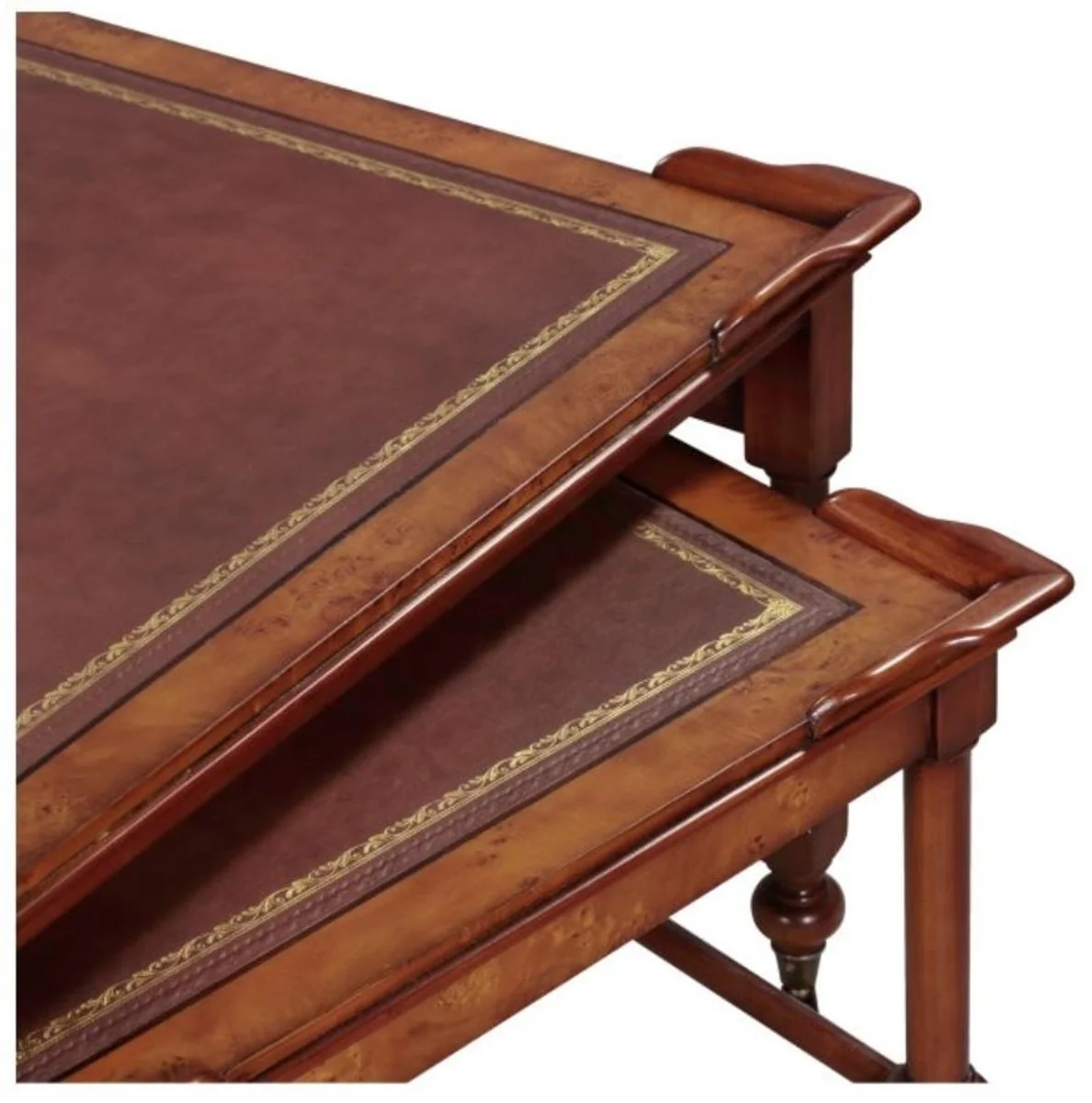 Luxus Wohnzimmer Couchtisch Hellbraun / Braun 133 x 81 x H. 50 cm - Luxus Qualität