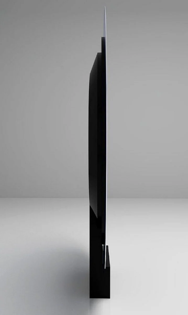 Luxus Standspiegel Schwarz 250 x 19 x H. 268 cm - Riesiger Runder Spiegel - Hotel Spiegel - Luxus Kollektion