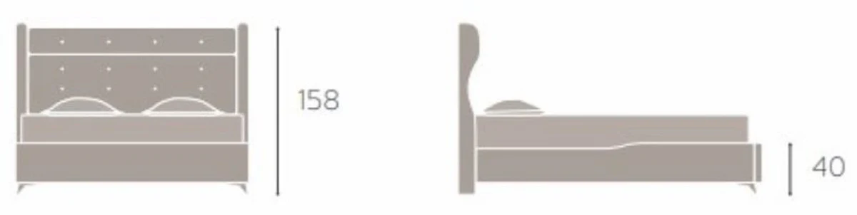 Luxus Barock Doppelbett Beige / Cremefarben / Braun - Verschiedene Größen - Handgefertigtes Massivholz Bett im Barockstil - Barock Schlafzimmer & Hotel Möbel - Edel & Prunkvoll