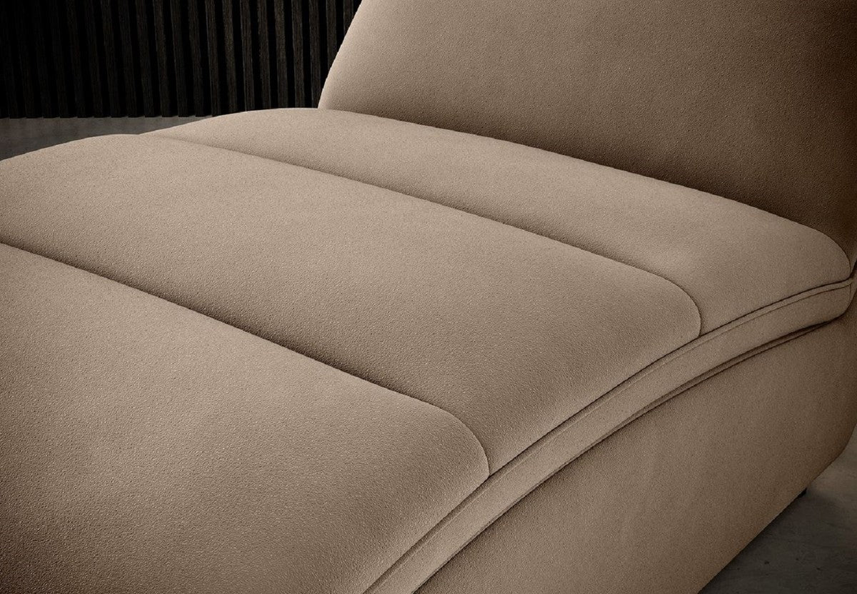 Luxus Samt Chaiselongue mit Kopfkissen Hellbraun 170 cm
