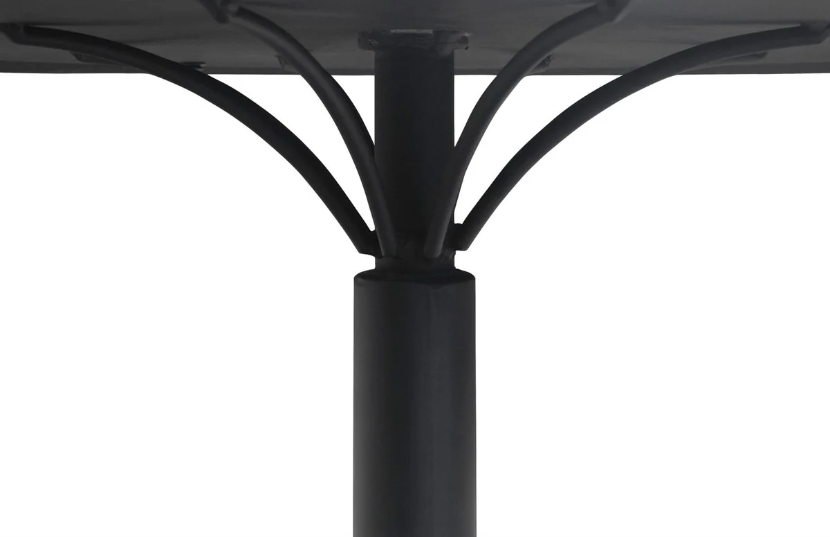 Luxus Esstisch Mehrfarbig / Schwarz Ø 120 x H. 76 cm - Runder Küchentisch mit Schieferplatten & Keramik Fliesen