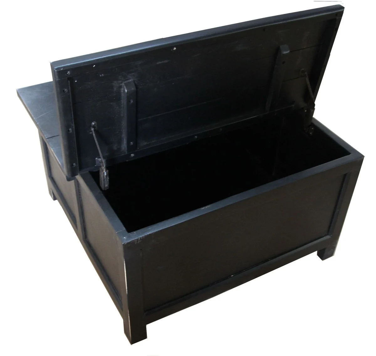 aufklappbarer Couchtisch in Schwarz - 85,5 cm x 85,5 cm x H45 cm - Landhausstil