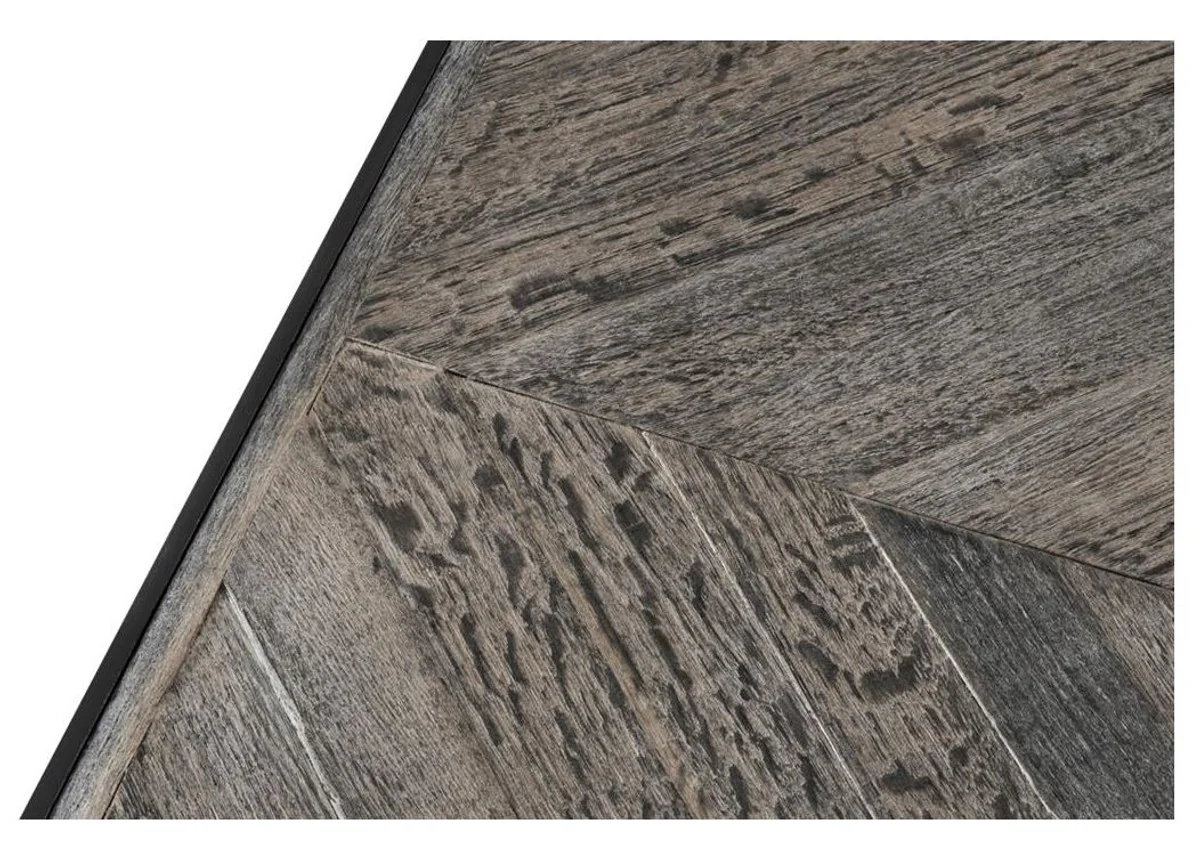 Designer Couchtisch aus verzinktem Stahl und verwittertem Eichenholz - Luxus Kollektion