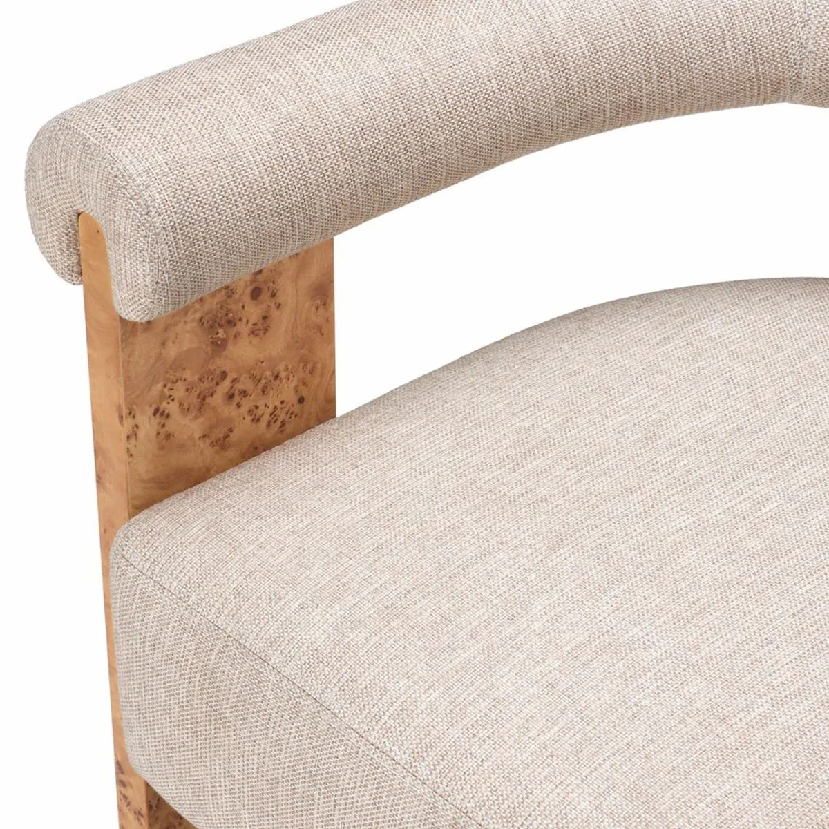 Luxus Esszimmer Stuhl mit Armlehnen Naturfarben / Hellbraun