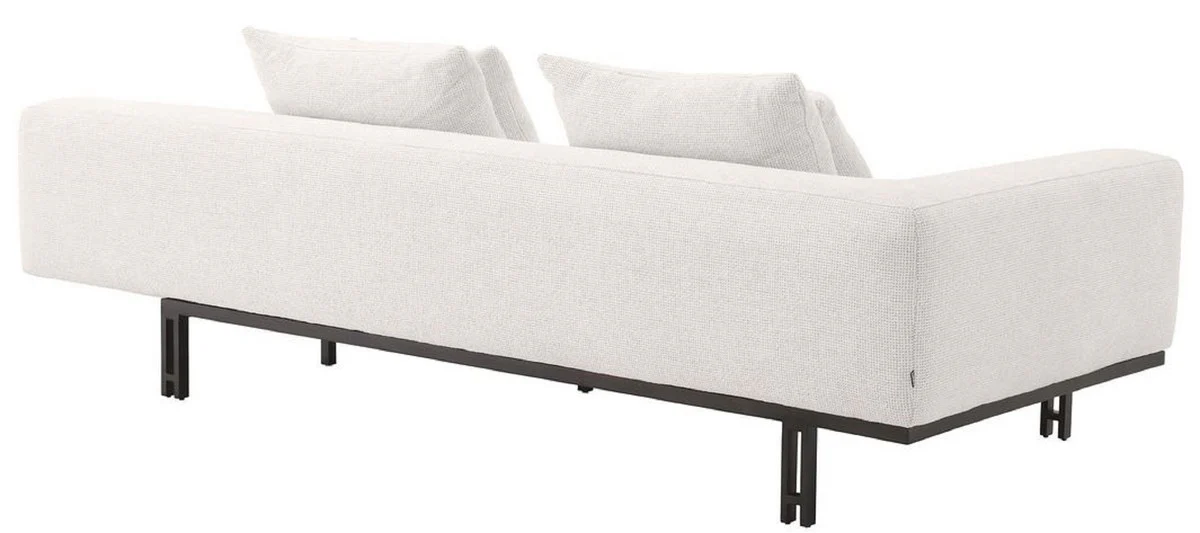 Luxus Sofa Creme / Bronze 233 x 104 x H. 60,5 cm - Modernes Wohnzimmer Sofa Linke Seite - Hotel Sofa - Luxus Qualität