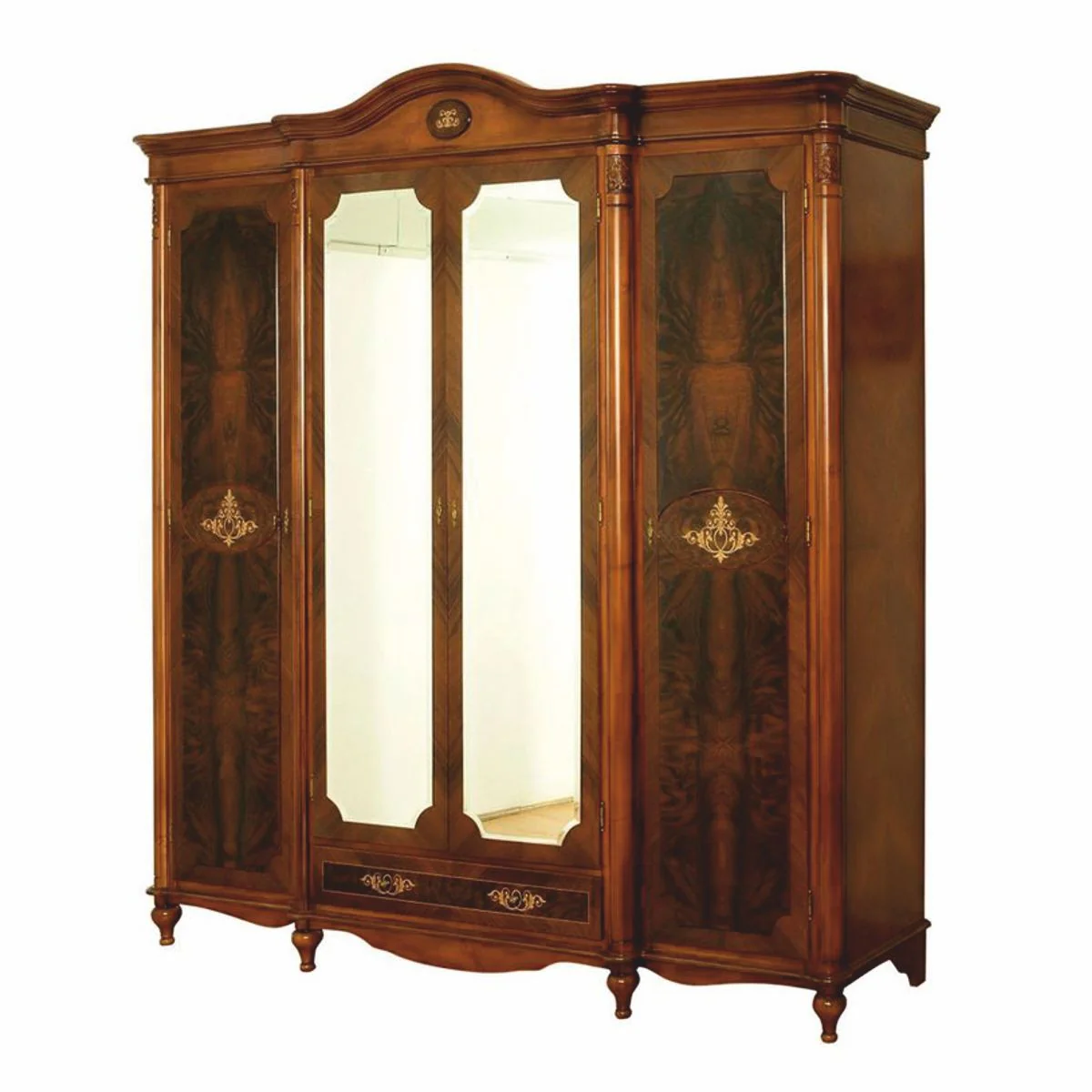 Luxus Barock Schlafzimmer Schrank Dunkelbraun 246 cm - Barockstil Möbel