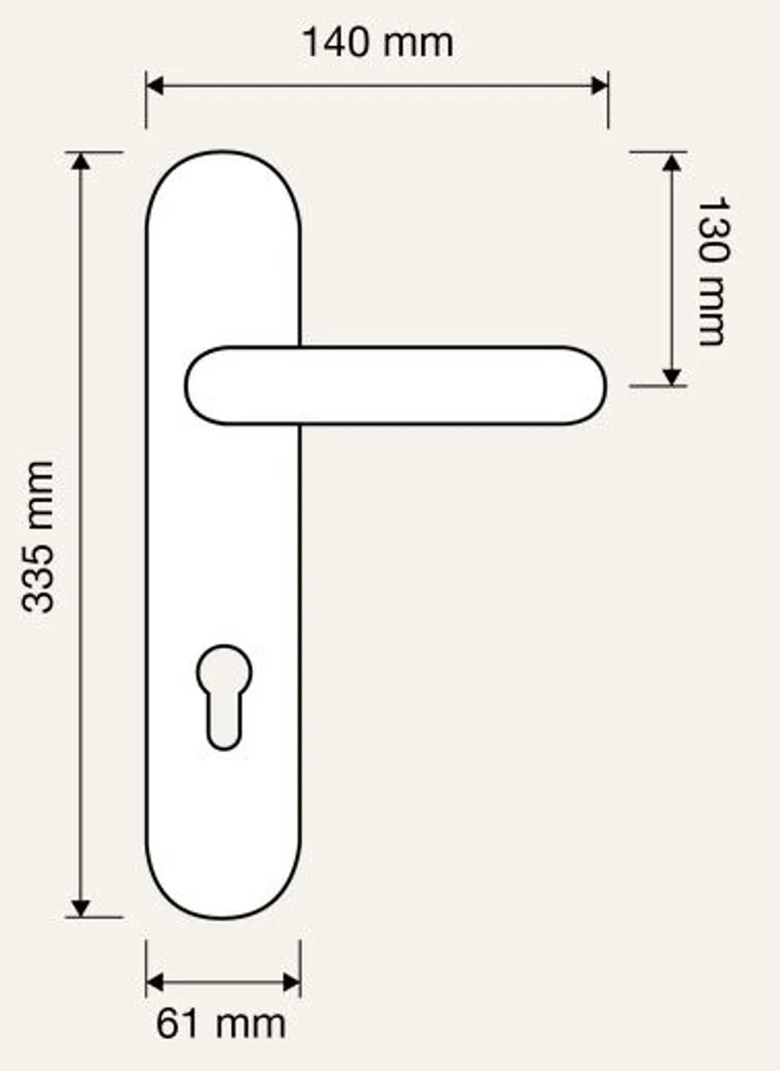 Barock Türklinken Set Messing Patiniert 14 x H. 33,5 cm - Türgriffe im Barockstil