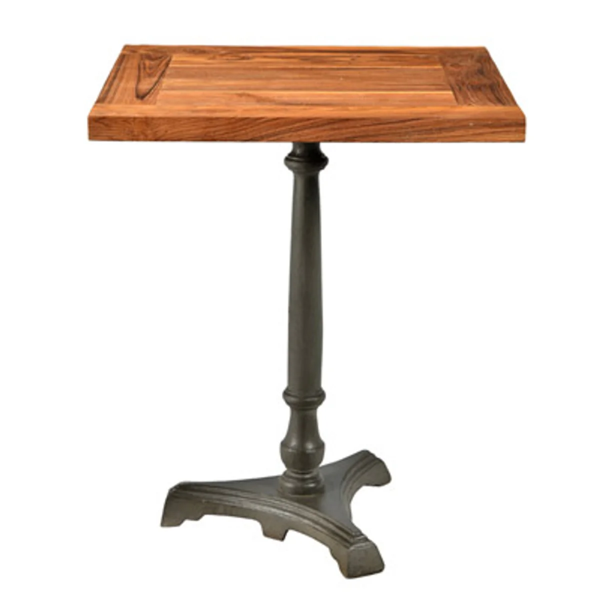 Jugendstil Luxus Tisch / Beistelltisch Teak Holz / Eisen Mod2 60 x 60 x H74 cm - Cafe Restaurant Möbel