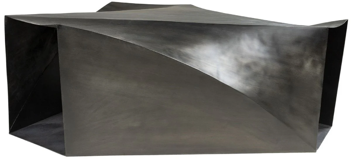 Designer Stahl Couchtisch Dunkelgrau 107 x 120 x H. 41 cm - Wohnzimmertisch - Designer Wohnzimmer Möbel