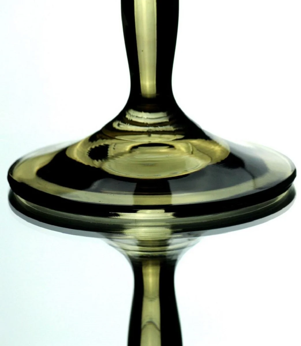 Luxus Barock Weißweinglas 6er Set Bernsteinfarben Ø 8,5 x H. 21 cm - Handgefertigte Weingläser - Hotel & Restaurant Accessoires - Luxus Qualität