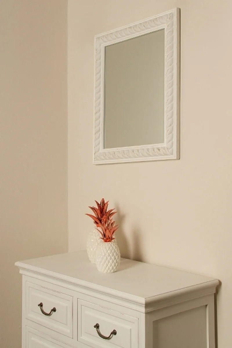 Barock Wandspiegel Antik Weiß / Gold 52 x H. 62 cm - Barock Spiegel