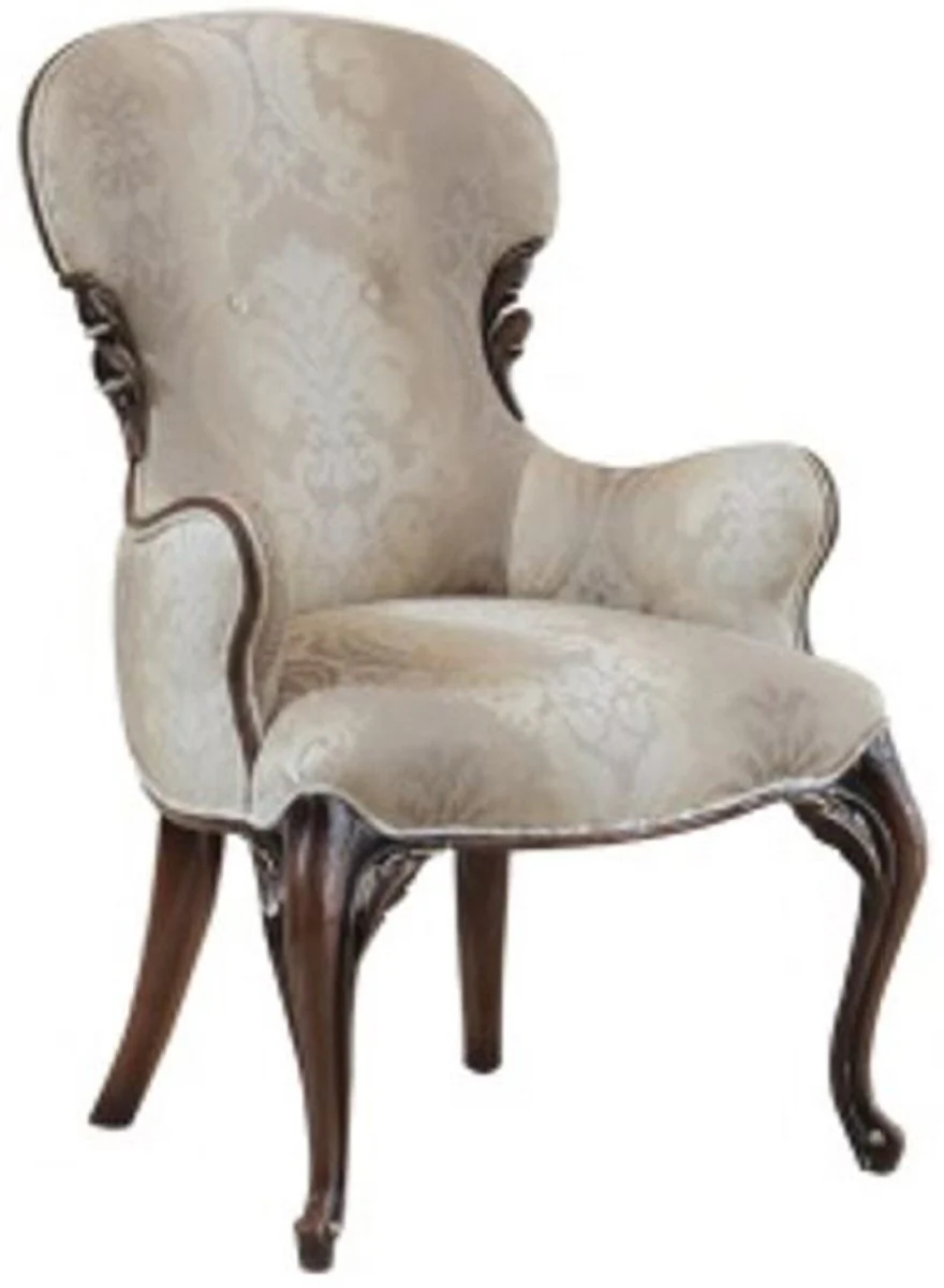 Luxus Barock Esszimmerstuhl 8er Set mit Armlehnen Mehrfarbig / Dunkelbraun - Prunkvolle Esszimmerstühle im Barockstil - Barock Esszimmer Möbel - Luxus Esszimmer Möbel im Barockstil