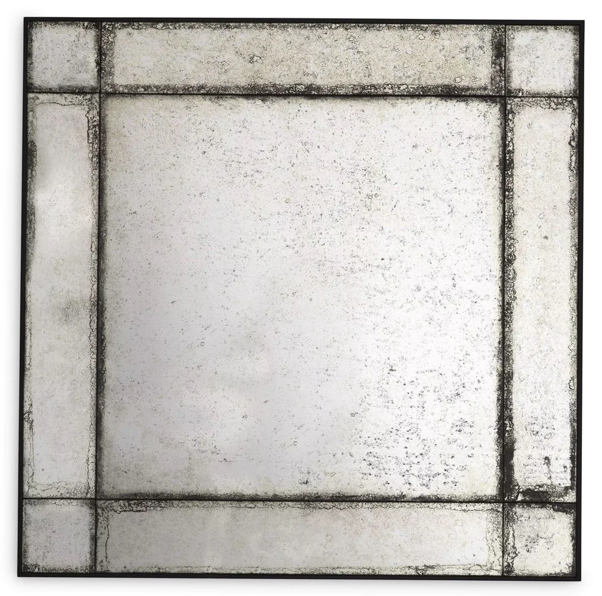 Luxus Wandspiegel 100 x 3 x H. 100 cm - Quadratischer Spiegel mit Mahagoni Rahmen und antikem Spiegelglas - Wohnzimmer Spiegel - Schlafzimmer Spiegel - Garderoben Spiegel