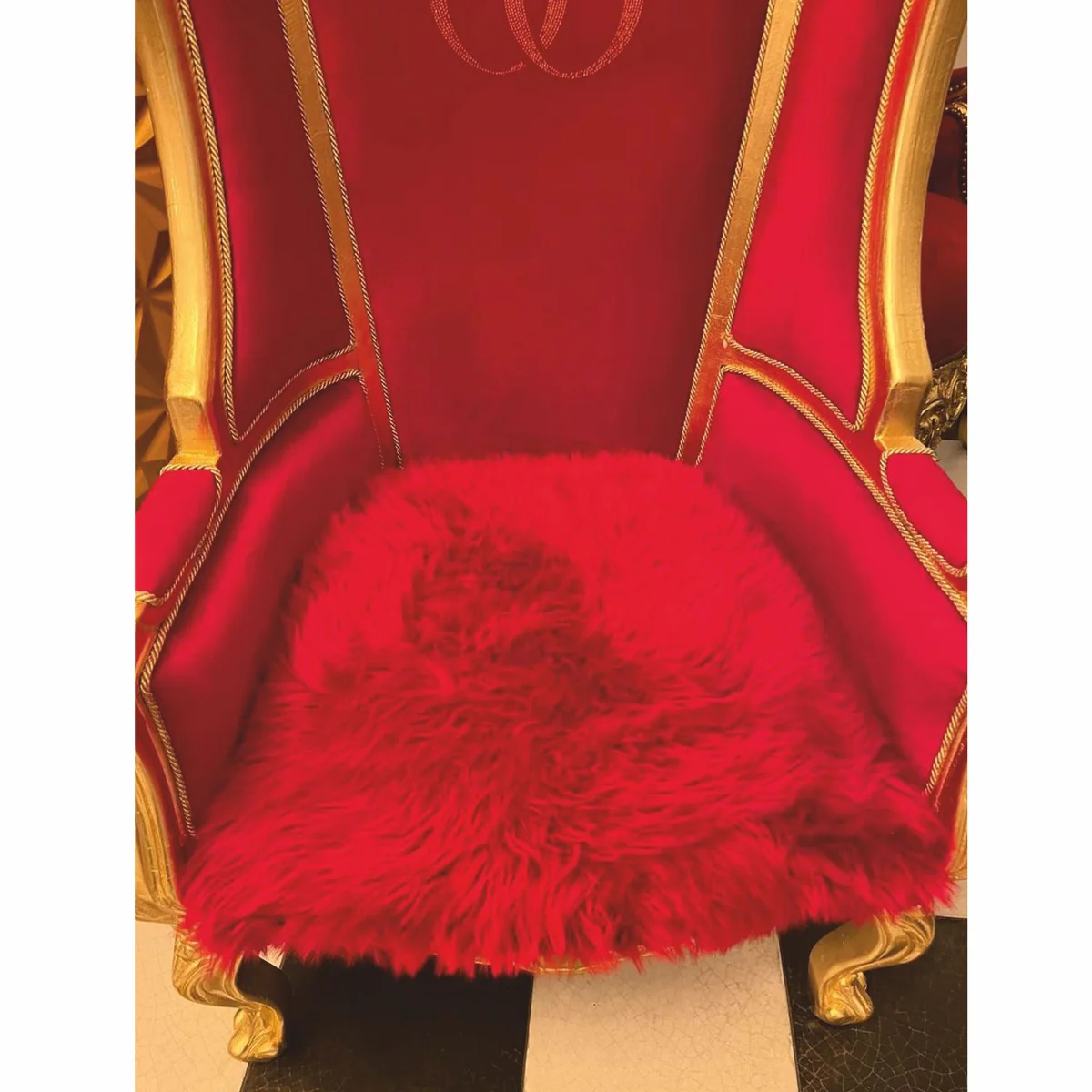 Pompöös by Luxus Barock Ballon Sessel Bordeauxrot / Gold - designed by Harald Glööckler