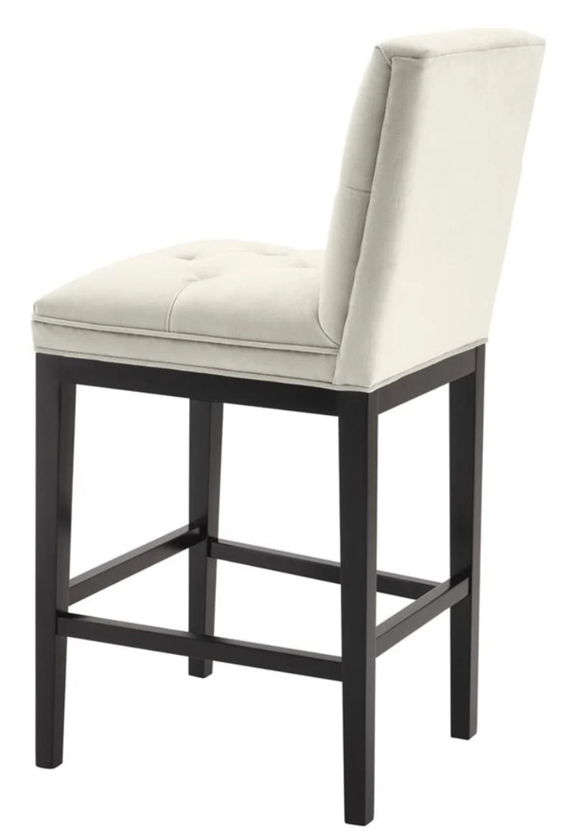 Luxus Barstuhl Hellgrau / Schwarz 51 x 63 x H. 110 cm - Hotel Restaurant Club Möbel